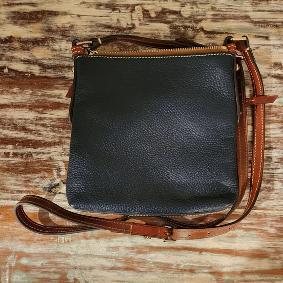 Dooney & Bourke Pebble Grain Letter Carrier Crossbody Midnight Blue - Picture 6 of 16
